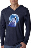 Wolf and Moon T-shirt Call of the Wild Lightweight Hoodie - Yoga Clothing for You