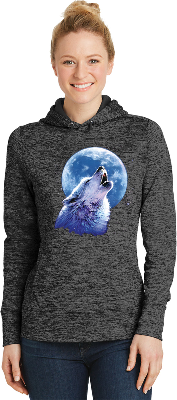 Ladies Wolf and Moon Hoodie Call of the Wild Dry Wicking Hoody - Yoga Clothing for You