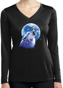 Ladies Wolf Moon Tee Call of the Wild Dry Wicking Long Sleeve - Yoga Clothing for You