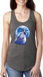 Ladies Wolf and Moon Tank Top Call of the Wild Ideal Racerback - Yoga Clothing for You