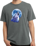 Wolf and Moon T-shirt Call of the Wild Pigment Dyed Tee - Yoga Clothing for You