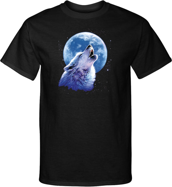 Wolf and Moon T-shirt Call of the Wild Tall Tee - Yoga Clothing for You