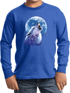 Kids Wolf and Moon T-shirt Call of the Wild Youth Long Sleeve - Yoga Clothing for You
