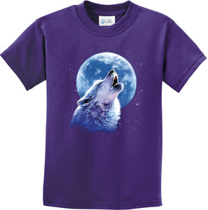 Kids Wolf and Moon T-shirt Call of the Wild Youth Tee - Yoga Clothing for You