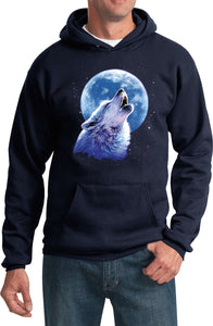 Wolf and Moon Hoodie Call of the Wild Hooded Sweatshirt - Yoga Clothing for You