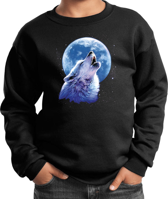 Kids Wolf and Moon Sweatshirt Call of the Wild - Yoga Clothing for You
