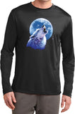Wolf and Moon T-shirt Call of the Wild Dry Wicking Long Sleeve - Yoga Clothing for You
