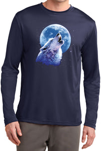 Wolf and Moon T-shirt Call of the Wild Dry Wicking Long Sleeve - Yoga Clothing for You