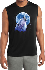 Wolf and Moon T-shirt Call of the Wild Sleeveless Competitor Tee - Yoga Clothing for You