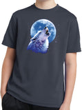 Kids Wolf and Moon Shirt Call of the Wild Youth Dry Wicking Tee - Yoga Clothing for You