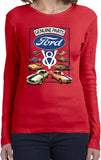 Ladies Ford Mustang T-shirt V8 Collection Long Sleeve - Yoga Clothing for You