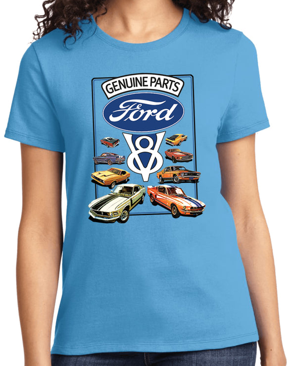 Ladies Ford Mustang T-shirt V8 Collection - Yoga Clothing for You