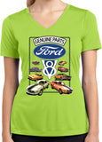 Ladies Ford Mustang T-shirt V8 Collection Moisture Wicking V-Neck - Yoga Clothing for You