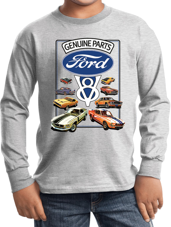 Kids Ford Mustang T-shirt V8 Collection Youth Long Sleeve - Yoga Clothing for You