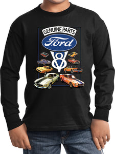Kids Ford Mustang T-shirt V8 Collection Youth Long Sleeve - Yoga Clothing for You