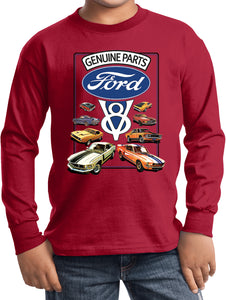 Kids Ford Mustang T-shirt V8 Collection Youth Long Sleeve - Yoga Clothing for You