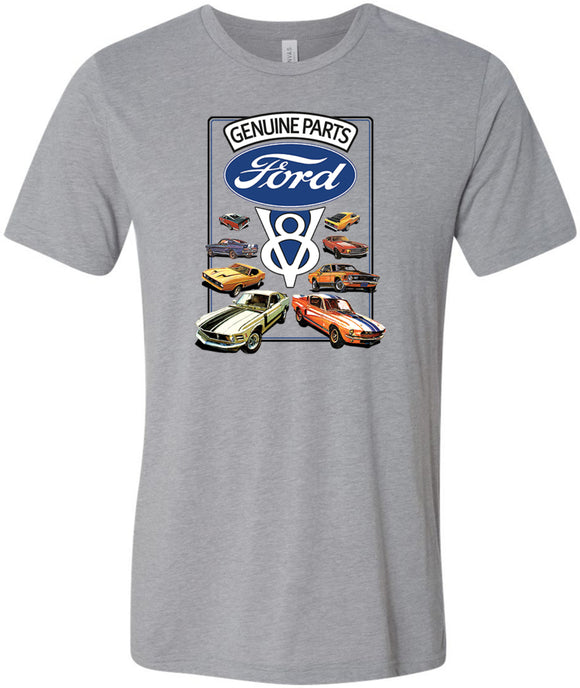 Ford Mustang T-shirt V8 Collection Tri Blend Tee - Yoga Clothing for You