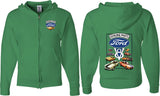 Ford Mustang Full Zip Hoodie V8 Collection Front and Back - Yoga Clothing for You