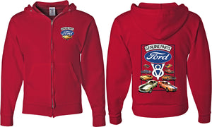 Ford Mustang Full Zip Hoodie V8 Collection Front and Back - Yoga Clothing for You
