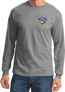 Ford Mustang T-shirt Genuine Parts Pocket Print Long Sleeve - Yoga Clothing for You
