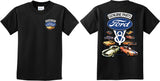 Kids Ford Mustang T-shirt V8 Collection Front and Back - Yoga Clothing for You