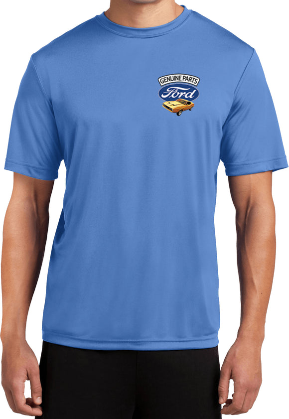 Ford Mustang T-shirt Genuine Parts Pocket Print Moisture Wicking Tee - Yoga Clothing for You