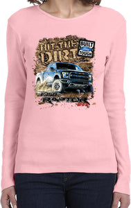 Ladies Ford F-150 T-shirt Hit The Dirt Long Sleeve - Yoga Clothing for You