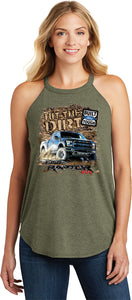 Ladies Ford F-150 Tank Top Hit The Dirt Tri Rocker Tanktop - Yoga Clothing for You