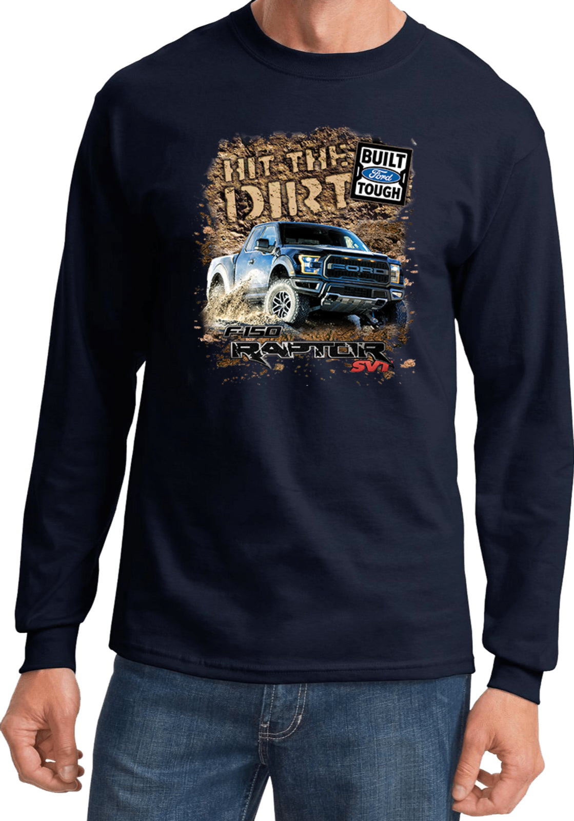 Built Ford Tough Hoodie - F-150 Raptor Graphic Sweatshirt For Men, 50/50 Cotton Polyester