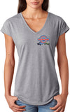 Ford Trucks Genuine Parts Pocket Print Ladies Triblend V-Neck - Yoga Clothing for You