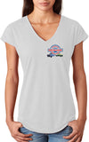 Ford Trucks Genuine Parts Pocket Print Ladies Triblend V-Neck - Yoga Clothing for You