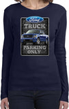 Ladies Ford Truck T-shirt Parking Sign Long Sleeve - Yoga Clothing for You