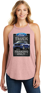 Ladies Ford Truck Tank Top Parking Sign Tri Rocker Tanktop - Yoga Clothing for You