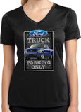 Ford Truck T-shirt Parking Sign Ladies Dry Wicking V-Neck - Yoga Clothing for You