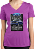 Ford Truck T-shirt Parking Sign Ladies Dry Wicking V-Neck - Yoga Clothing for You