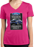 Ford Truck T-shirt Parking Sign Ladies Dry Wicking V-Neck - Yoga Clothing for You