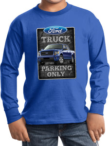 Kids Ford Truck T-shirt Parking Sign Youth Long Sleeve - Yoga Clothing for You