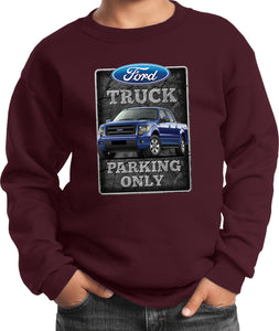 Kids Ford Truck Sweatshirt Parking Sign - Yoga Clothing for You