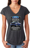Ladies Ford Truck T-shirt Parking Sign Triblend V-Neck - Yoga Clothing for You