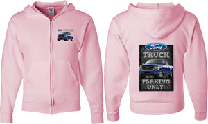 Ford Truck Full Zip Hoodie Parking Sign Front and Back - Yoga Clothing for You
