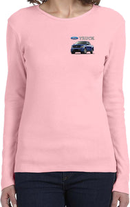 Ford F-150 Truck Pocket Print Ladies Long Sleeve Shirt - Yoga Clothing for You