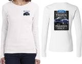 Ladies Ford Truck T-shirt Parking Sign Front and Back Long Sleeve - Yoga Clothing for You