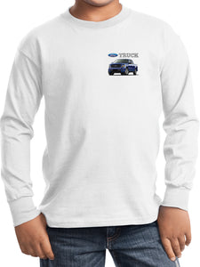 Ford F-150 Truck Pocket Print Youth Kids Long Sleeve Shirt - Yoga Clothing for You