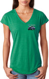 Ladies Ford F-150 Truck T-shirt Pocket Print Triblend V-Neck - Yoga Clothing for You