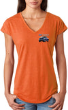 Ladies Ford F-150 Truck T-shirt Pocket Print Triblend V-Neck - Yoga Clothing for You