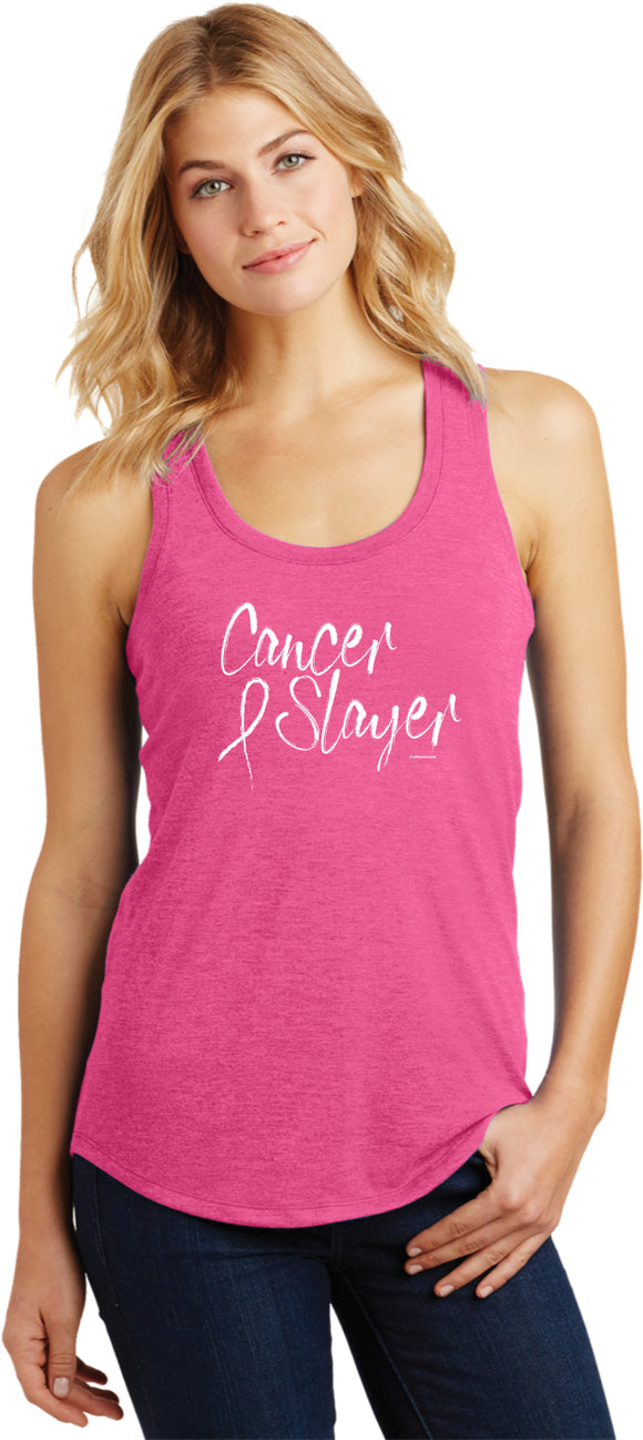 Cancer Awareness Cancer Slayer Tri Blend Racerback Tank Top - Yoga Clothing for You
