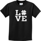 St Patricks Day Distressed Love Shamrock Kids T-shirt - Yoga Clothing for You