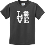 St Patricks Day Distressed Love Shamrock Kids T-shirt - Yoga Clothing for You