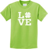 St Patricks Day Distressed Love Shamrock Kids T-shirt - Yoga Clothing for You