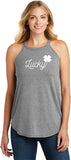 St Patricks Day Lucky Ladies Tri Rocker Tank Top - Yoga Clothing for You